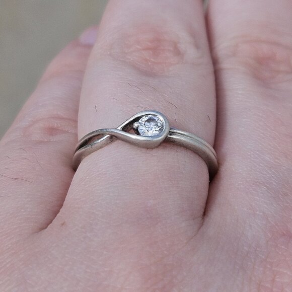 Pandora 925 Sterling Silver Infinite Lab Grown Diamond Ring .15CT Size 7 w/ Box - Picture 7 of 12